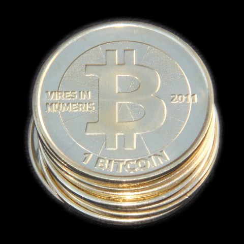 The solid brass ฿1 coin. Image courtesy of Casascius.